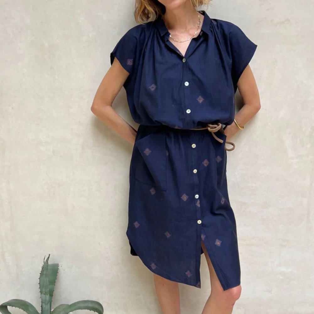 Two New York KHADI BUTTON DRESS